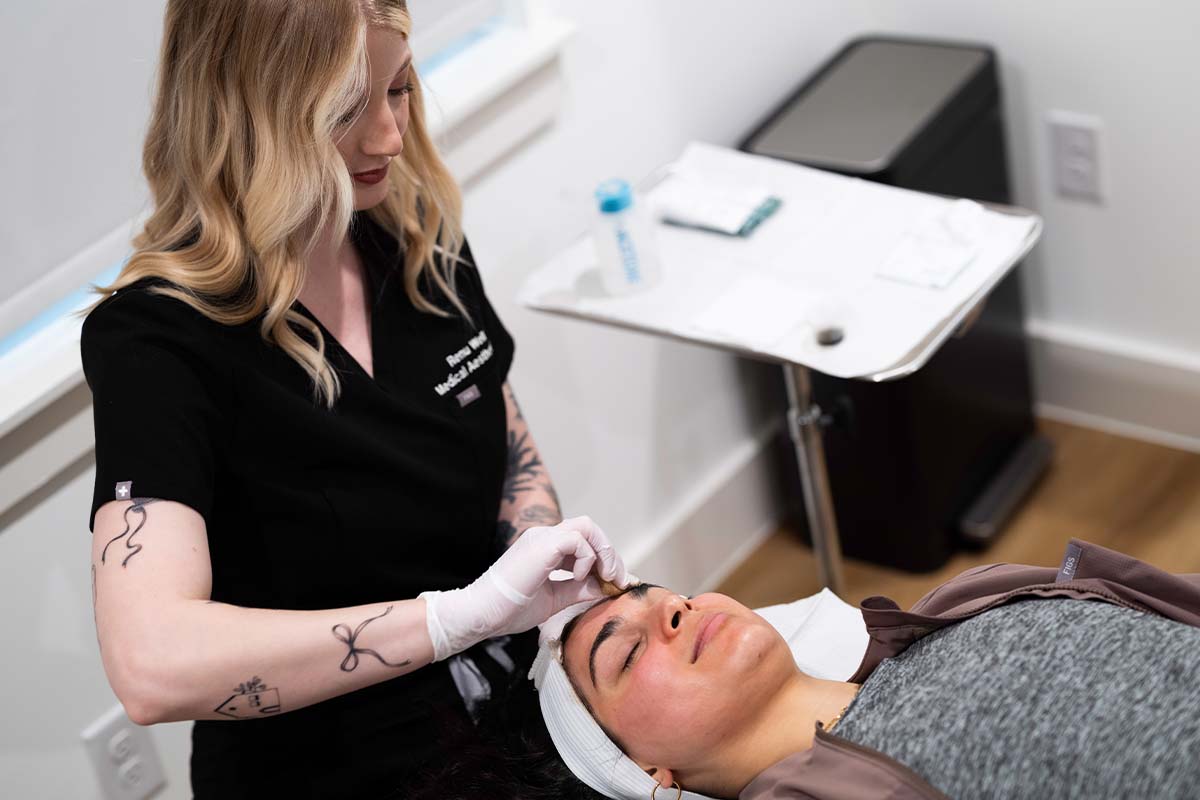 a woman gets a VI peel in Austin at Renu Well
